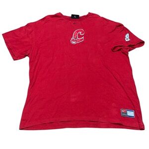 VTG Y2K Cleveland Indians Nike Center Swoosh Shirt Red XXL Chief Wahoo MLB